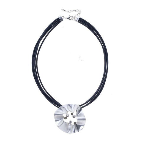 Halskette-Metallblume-Diamante.