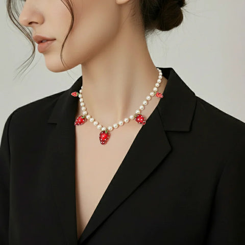 Halskette - Erdbeere