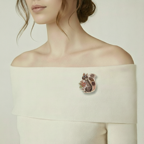 Brosche - Eichhörnchen