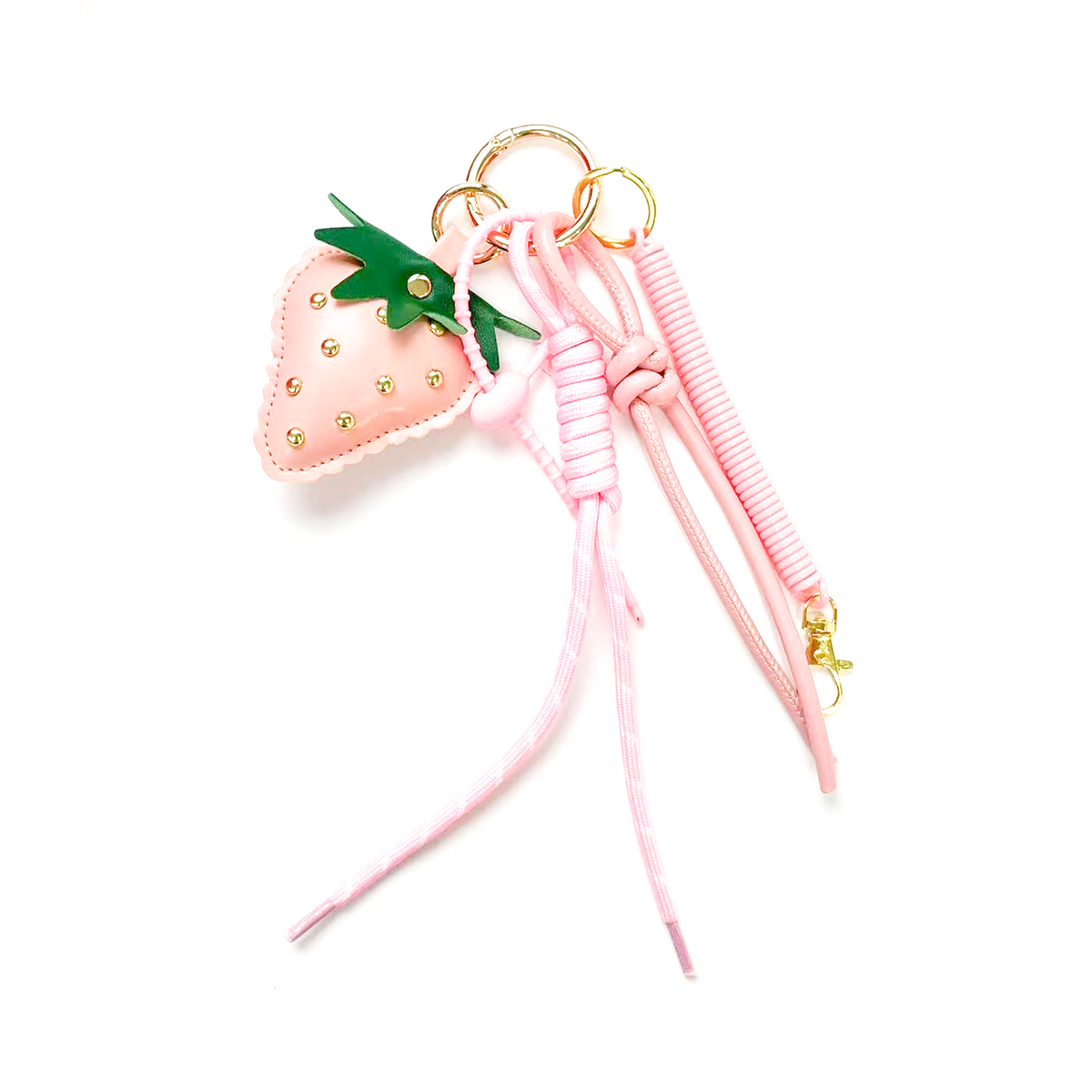 Bag Charms - Erdbeere mit Blattdetail