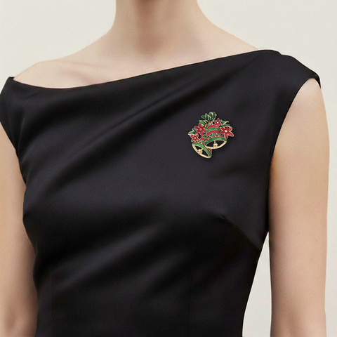 Brosche - Weihnachtsglocken