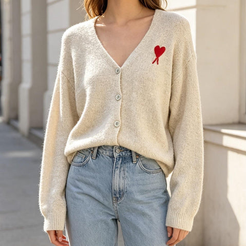 Strickjacke - Herz