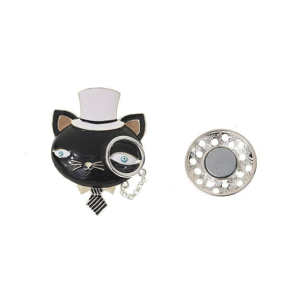 Brosche - Katze mit Brille - Fox by Ren