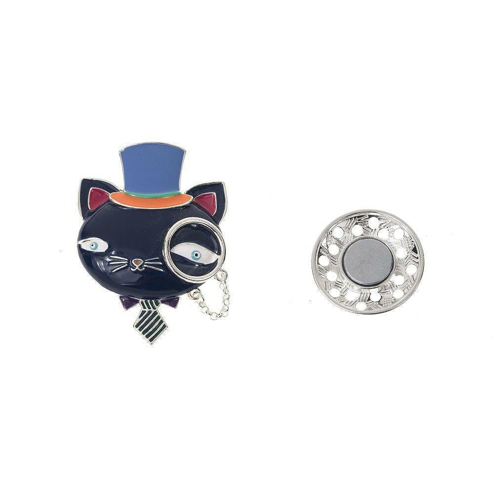 Brosche - Katze mit Brille - Fox by Ren