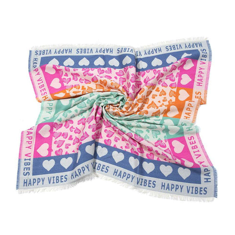 Vierecktuch - Happy Vibes