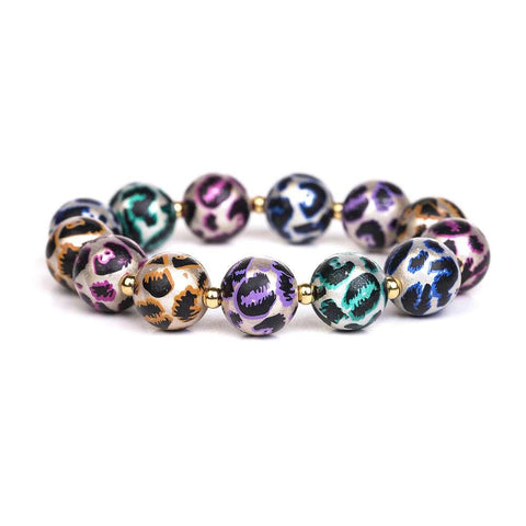 Armband - Magic Pearls Leopard 14mm