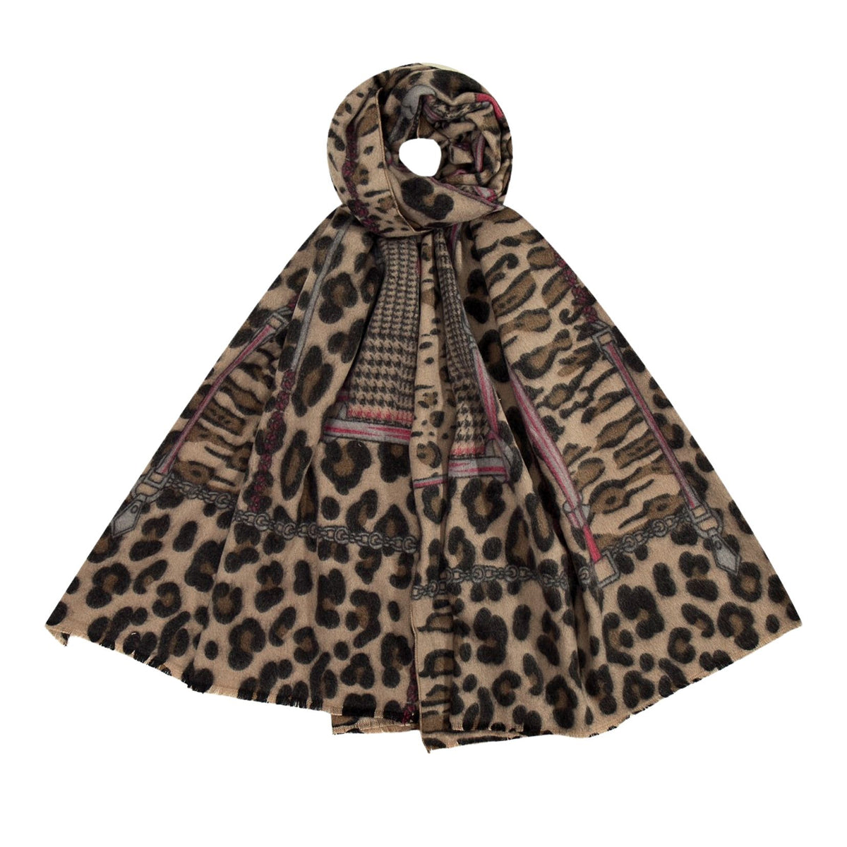 Schal - Leopard mit Motiven