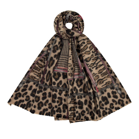 Schal - Leopard mit Motiven