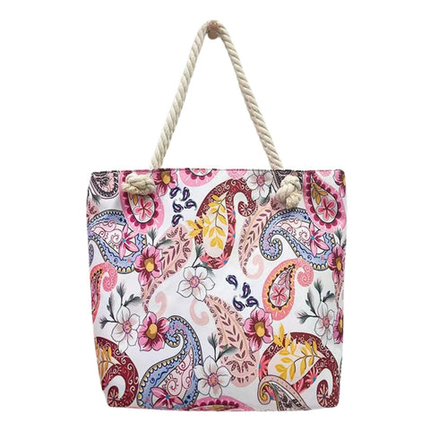 Strandtasche - Paisley Rosa