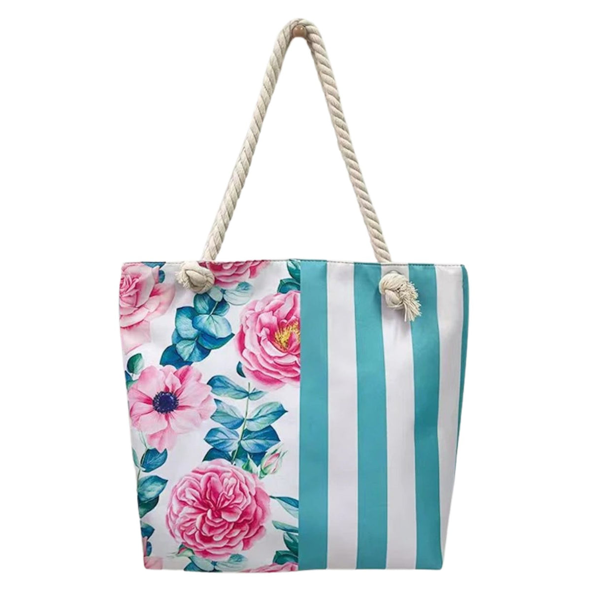 Strandtasche - Flower Streifen