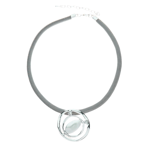 Halskette - Multi Kreise mit Oval-Diamant