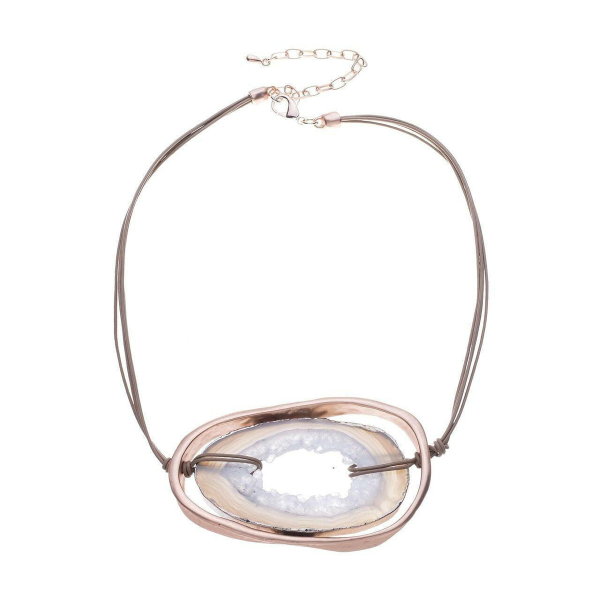 Halskette-geholtes Oval mit Stein - Fox by Ren