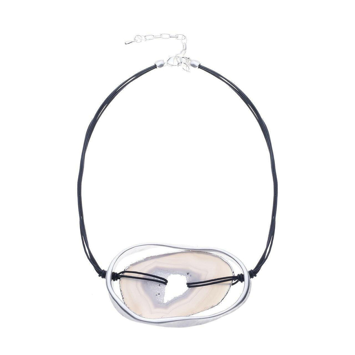 Halskette-geholtes Oval mit Stein - Fox by Ren