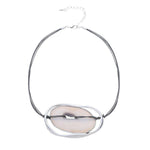 Halskette-geholtes Oval mit Stein - Fox by Ren