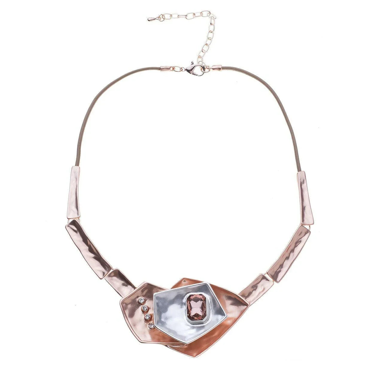 Halskette-mehrstufiges Polygon mit Diamant.
