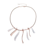 Halskette-drehender Rechteck mit Rillen-Strass - Fox by Ren