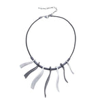 Halskette-drehender Rechteck mit Rillen-Strass - Fox by Ren