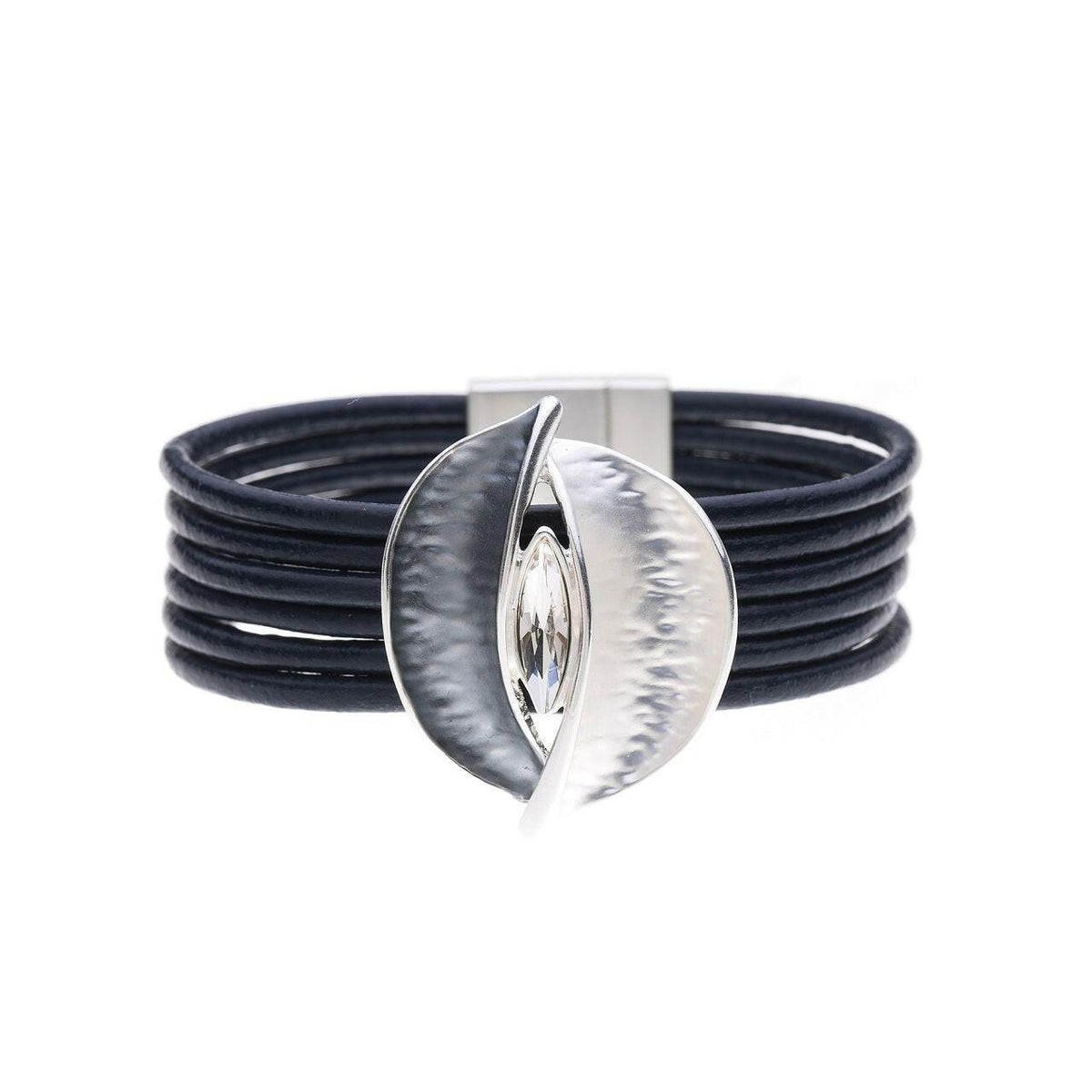 Armband - zweifarbige Blätter mit Diamant - Fox by Ren