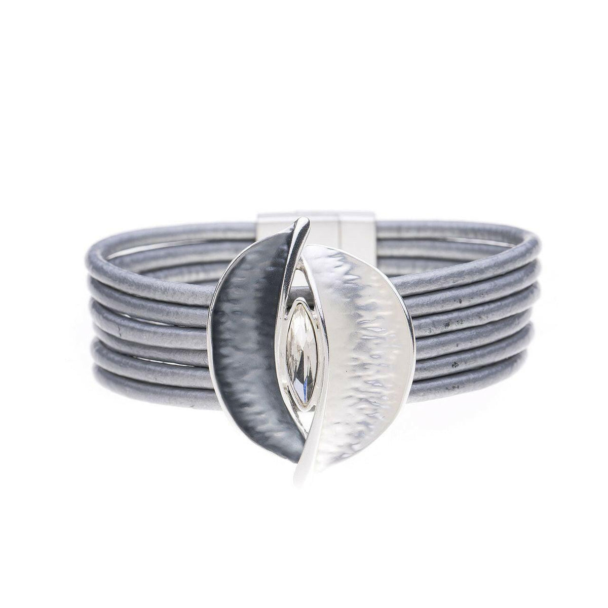 Armband - zweifarbige Blätter mit Diamant - Fox by Ren