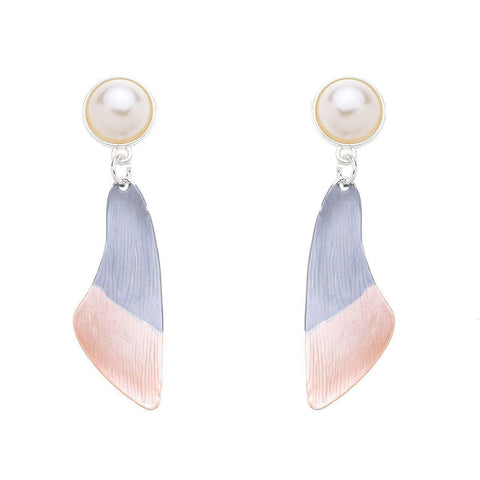 Ohrring-zweifarbiger Fächer-Perle.