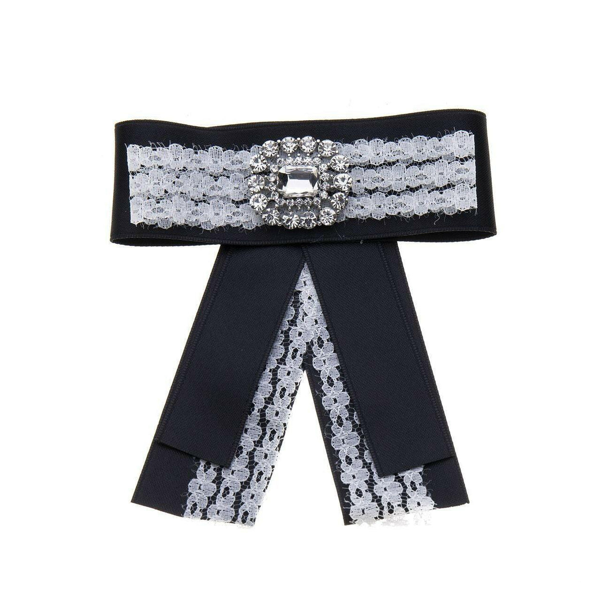 Schleife - Uni mit Spitzenstoff-Strass - Fox by Ren