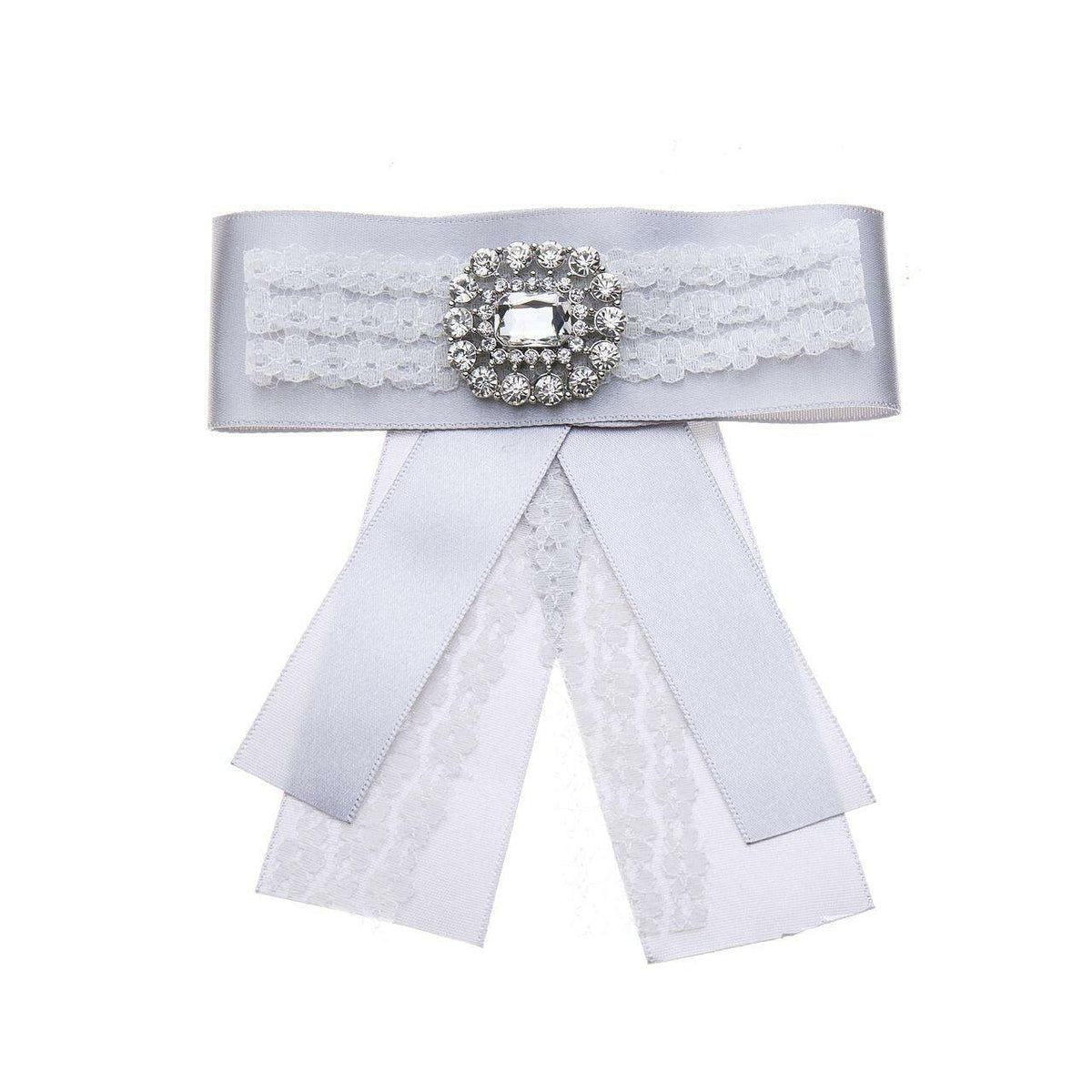 Schleife - Uni mit Spitzenstoff-Strass - Fox by Ren