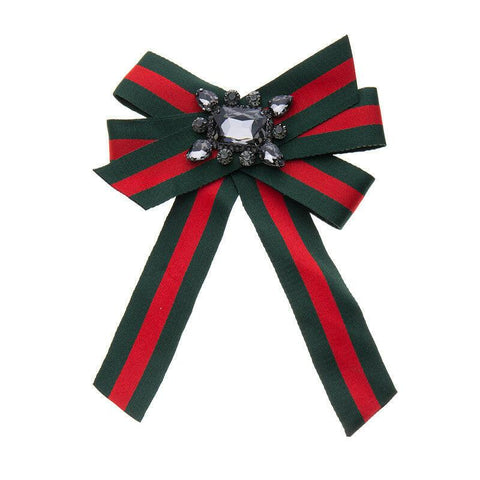 Schleife-zweifarbige Streifen mit Multi Strass.