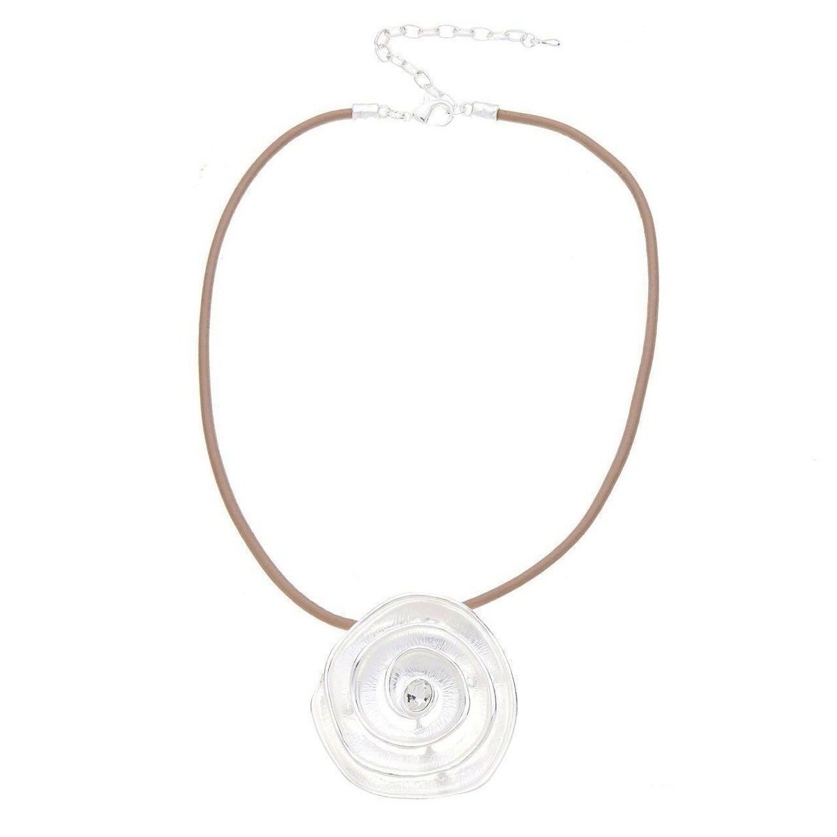 Halskette-mehrstufige Spirale mit Rillen-Diamant - Fox by Ren