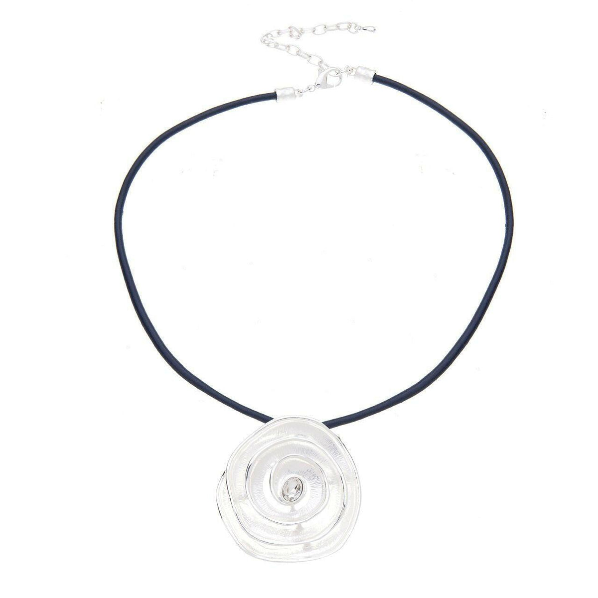 Halskette-mehrstufige Spirale mit Rillen-Diamant - Fox by Ren
