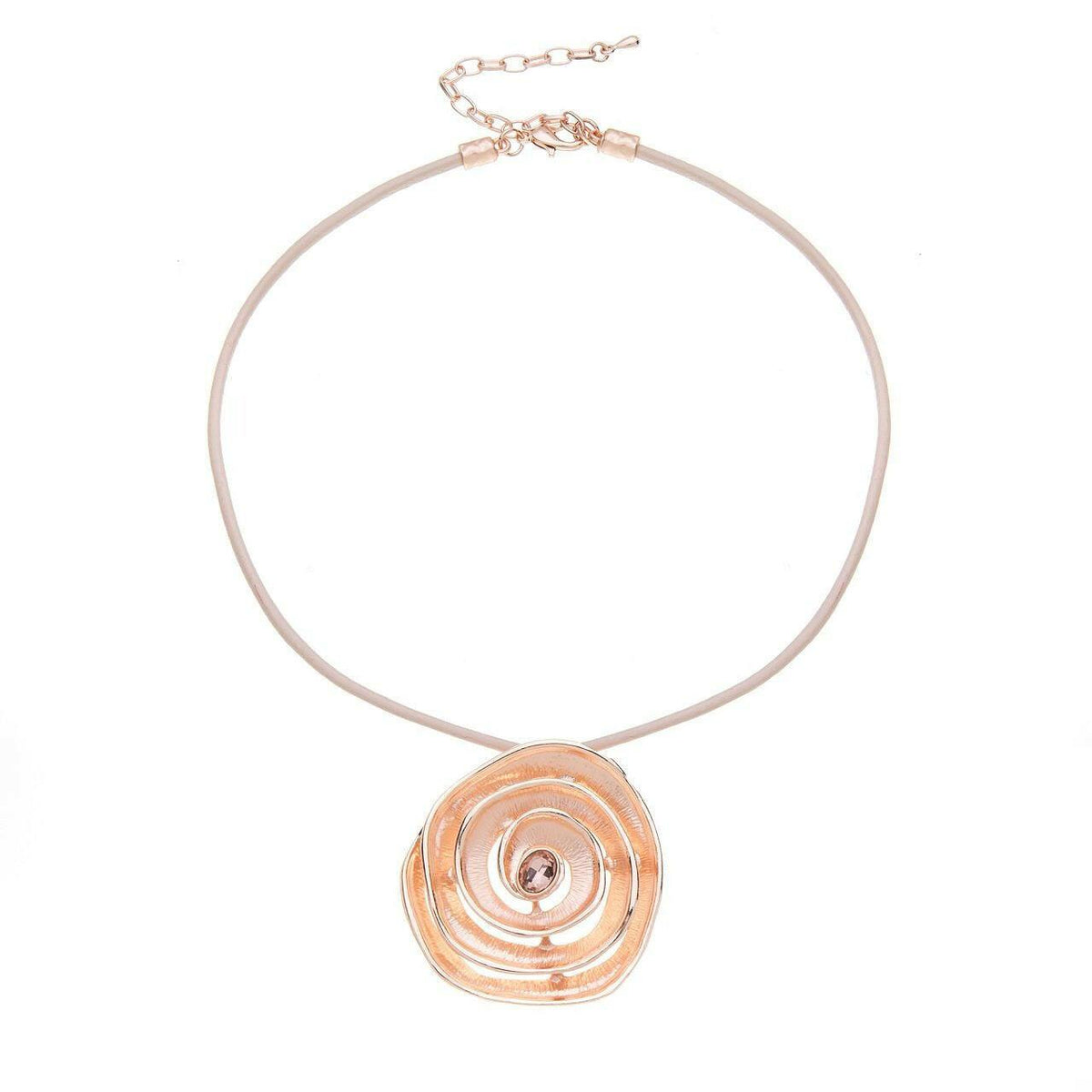 Halskette-mehrstufige Spirale mit Rillen-Diamant - Fox by Ren
