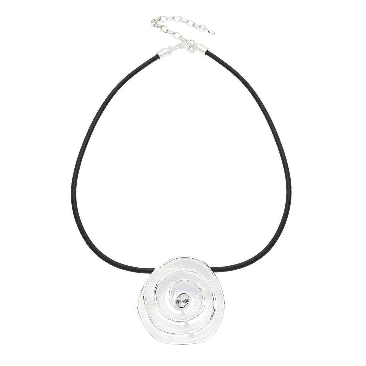Halskette-mehrstufige Spirale mit Rillen-Diamant - Fox by Ren