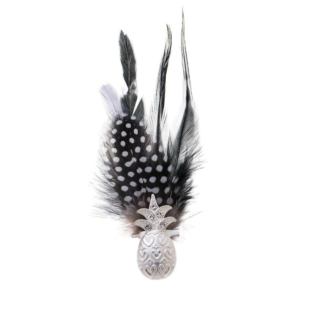 Brosche-Echtfeder-Ananas mit Herzchen - Fox by Ren