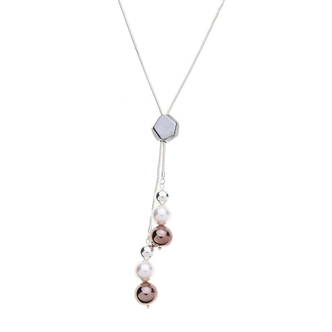 Halskette-Fünfeck kugel-Perlen