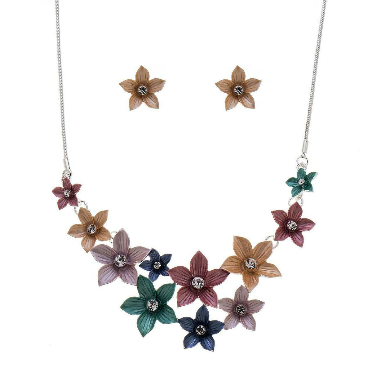 Halskette Set-Lilien mit Strass - Fox by Ren