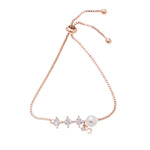 Edelstahlarmband-Viereck Strass-Perle - Fox by Ren