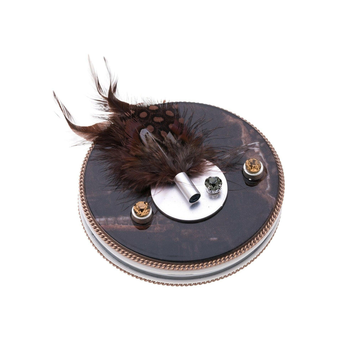 Make-Up Spiegel-Echtfeder-bunte Strass - Fox by Ren