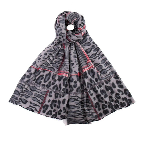 Schal Leopard mit Motiven.