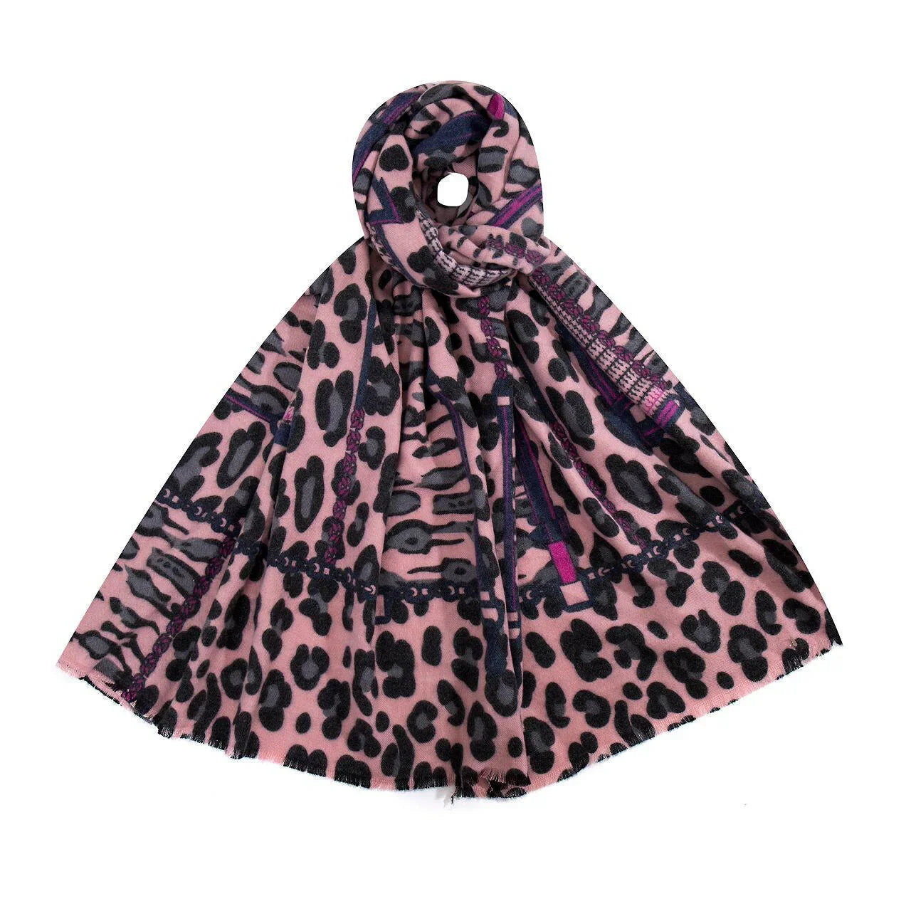 Schal Leopard mit Motiven.