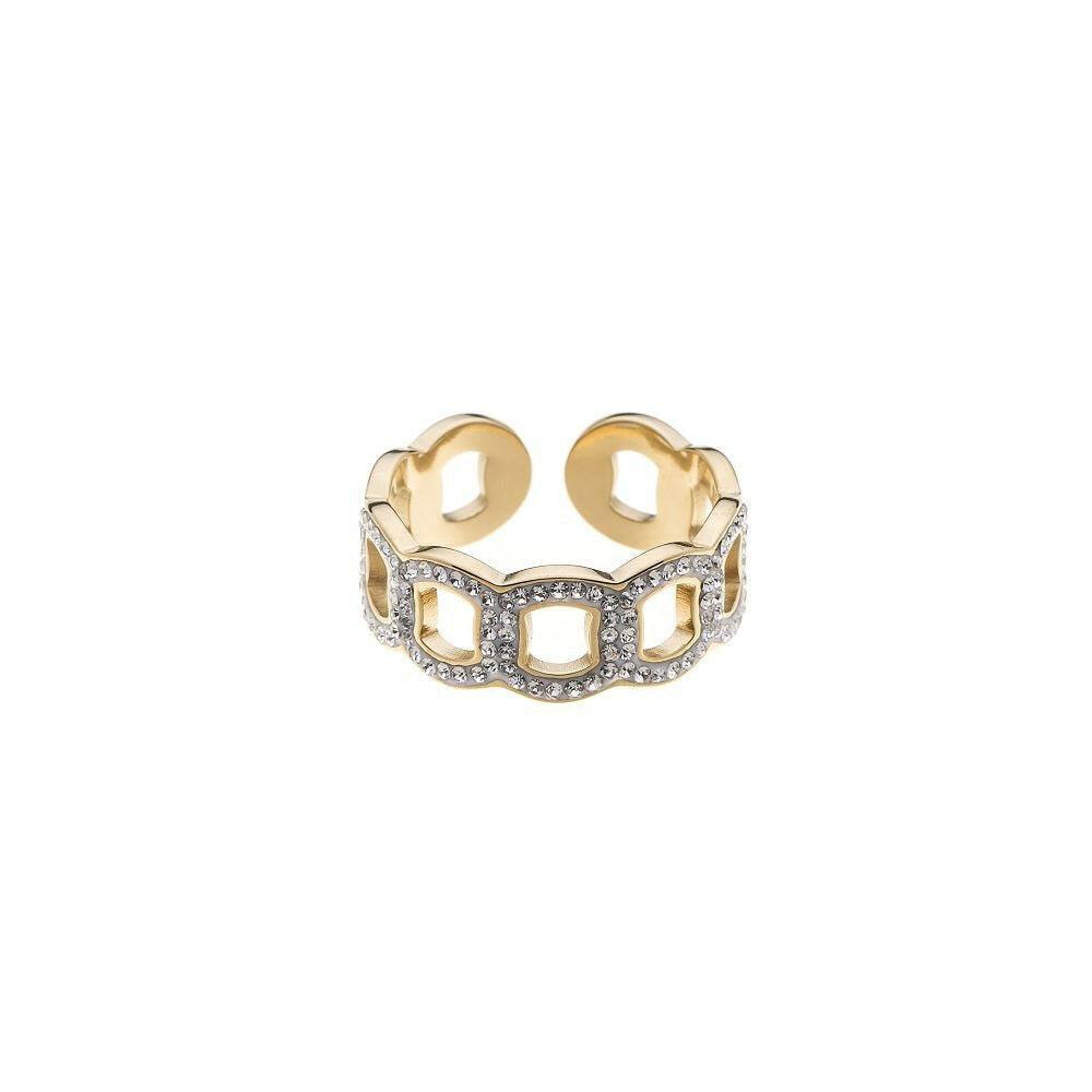 Edelstahlring - Quadrate mit Strass - Fox by Ren