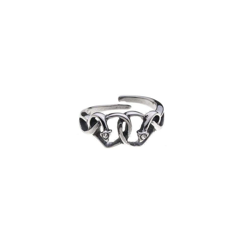 Edelstahlring - Herzen aus Zweig mit Strass - Fox by Ren