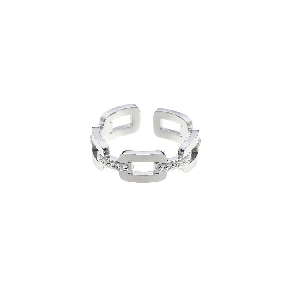 Edelstahlring - Rechtecke und Strass - Fox by Ren