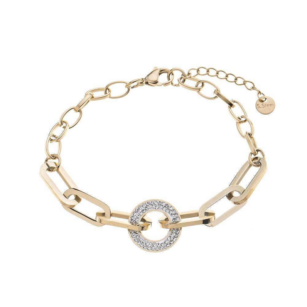 Edelstahlarmband - Strass Kreuz - Fox by Ren