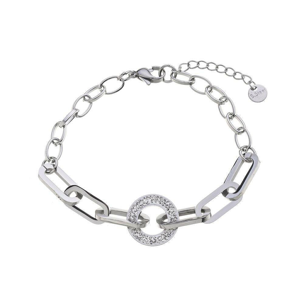 Edelstahlarmband - Strass Kreuz - Fox by Ren