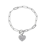 Edelstahlarmband -  Mini Strass Herz.