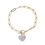Edelstahlarmband -  Mini Strass Herz.