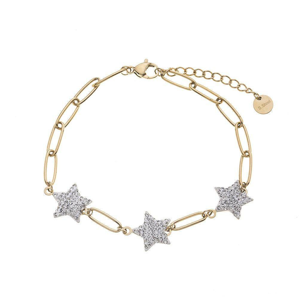 Edelstahlarmband - Sterne mit Strass - Fox by Ren