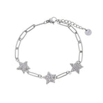 Edelstahlarmband - Sterne mit Strass - Fox by Ren