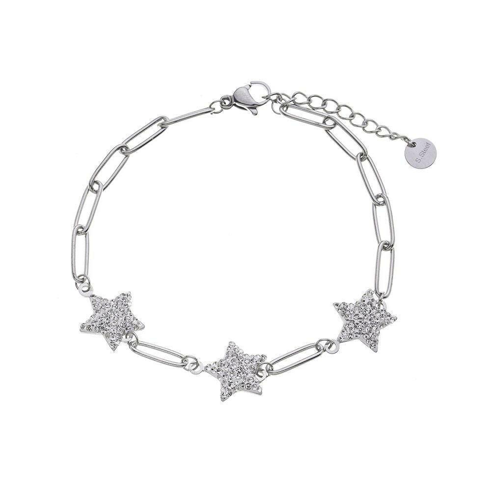 Edelstahlarmband - Sterne mit Strass - Fox by Ren