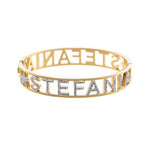Edelstahlarmreifen - Buchstaben "STEFANIA" mit Strass und Stern - Fox by Ren
