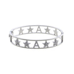 Edelstahlarmreifen - Sterne und Buchstaben "A" mit Strass - Fox by Ren